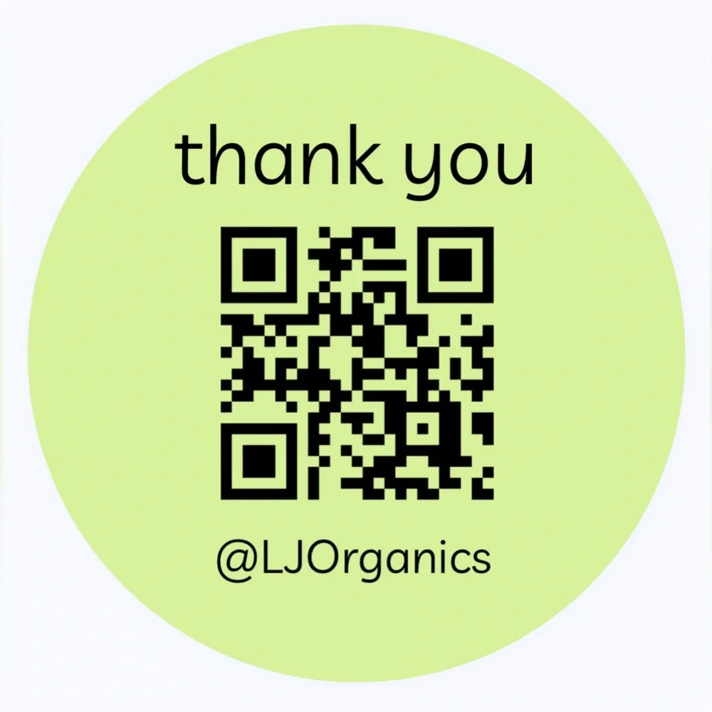 30 CUSTOM STICKERS - 2” ROUND - THANK YOU - W/ YOUR QR CODE & CLOSET NAME